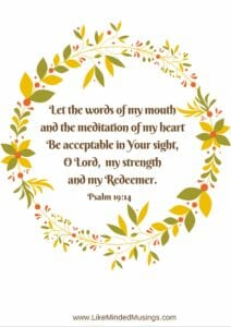 FREE 8x10 Psalm 19:14 Bible Verse Printable